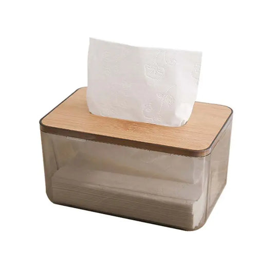 Bamboo Lid Tissue Box - Natural Moisture-Proof Storage
