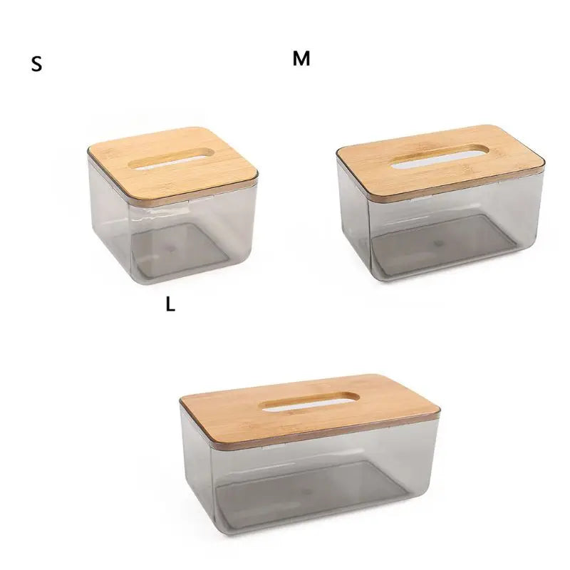 Bamboo Lid Tissue Box - Natural Moisture-Proof Storage
