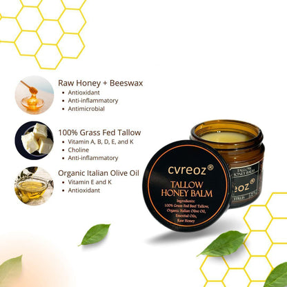 🔥📢 Organic Grass-Fed Beef Tallow Balm with Raw Honey -Last Day 50%OFF⏳