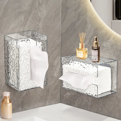 Glacier Wall-Mounted Tissue Holder - Anti-Fog Bath Storage