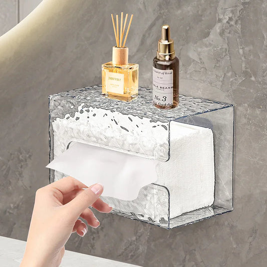 Glacier Wall-Mounted Tissue Holder - Anti-Fog Bath Storage